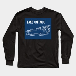 Lake Ontario Map Long Sleeve T-Shirt